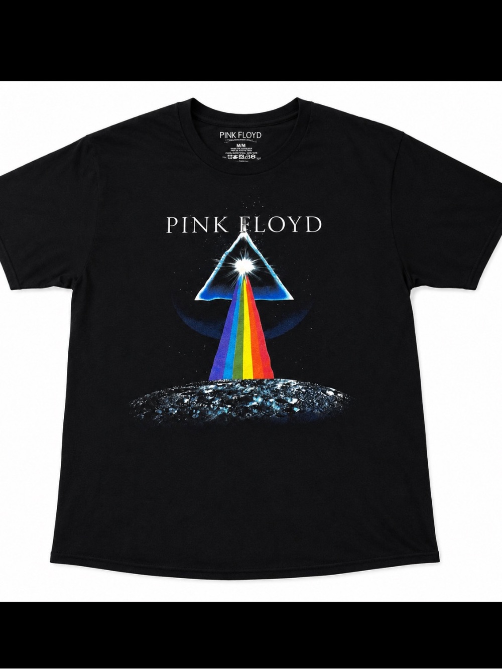 Pink Floyd Dark Side of the Moon Prism Graphic Band T-Shirt Black Women’s Med